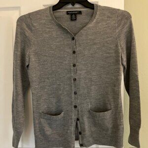 Banana Republic Fine Merino Wool sweater women's juniors size S heather gray